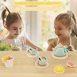 15PCS Western Kitchen Wooden Sets Play Dishes/tea Toy Fit Kid.u. Fixed Price $25.51.