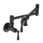 Moen S664 Traditional Pot Filler Double Handle Wall Mount Kitchen - Black. Fixed Price $922.11.