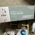 Glacier Bay Aragon Collection Chrome Three Handle Tub Shower Set Bathroom. Fixed Price $34.99.