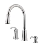 Pfister Classic 1-HANDLE Pull-down Kitchen Faucet With Soap Dispenser F-WKP-650C. Fixed Price $53.99.