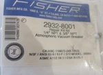 Fisher 2932-8001 Repair Kit For 1/4" Npt & 3/8" Atmospheric Vacuum Breaker. Fixed Price $73.49.