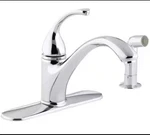 Kohler Forte Single-handle Kitchen Faucet With Side Sprayer Polished Chrome. Fixed Price $102.00.