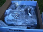 New Kingston Brass Kitchen & Bath Faucet, Polished Chrome, Porcelain Lever. Fixed Price $38.99.