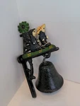 Cast Iron Wall Post Mount Dinner Bell Barn Porch W/ Amish & Windmill Vtg. Fixed Price $26.60.