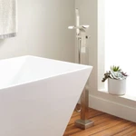 Signature Hardware Willis Freestanding Waterfall Tub Faucet-brushed Nickel. Fixed Price $425.00.