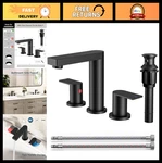 Forious Matte Black Bathroom Faucets 3 Hole, 8 Inch Widespread Sink. Fixed Price $109.99.