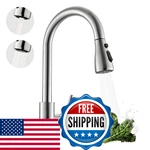 Kicimpro Kitchen Faucet With Pull Down Sprayer 3 Hole Brushed Nickel Rv Sink. Fixed Price $56.88.
