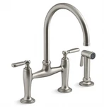Kohler Edalyn K-28356-VS Widespread Bridge Kitchen Faucet Spray Stainless Steel. Fixed Price $598.00.