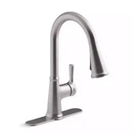 Kohler Tyne Single Pull-down Sprayer Kitchen Faucet Vibrant Stainless R21415-VS. Fixed Price $98.00.