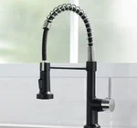 Flg Commercial Pull Down Kitchen Faucet Matte Black & Brushed Nickel 1-HANDLE. Fixed Price $68.79.