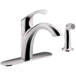 Kohler Mistos Standard Kitchen Faucet W/ Side Sprayer In Polished Chrome. Fixed Price $77.38.