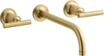 Kohler K-T14414-4-2MB Purist Wall Mounted Bathroom Sink Faucet, Brushed Brass *. Fixed Price $660.00.