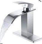 Qomolangma Waterfall Bathroom Faucet Chrome Single Handle Sink.... Fixed Price $35.00.