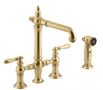 Kohler Artifacts K-76519-4-2MB Widespread Bridge Kitchen Faucet Moderne Brass. Fixed Price $948.00.