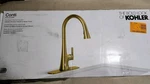 Kohler Conti Pull Down Kitchen Faucet In Vibrant Brushed Brass R32123-2MB. Fixed Price $157.98.