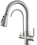 Kitchen Sink Faucet Pull Down Sprayer 2 Handle Drinking Water Brushed Nic. Fixed Price $52.95.