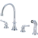 Pioneer 2DM201 Standard Kitchen Faucet 2-HANDLE W/ Side Sprayer Polished Chrome. Fixed Price $89.99.