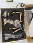 Newport Brass 2400 Double Widespread Faucet With Cross Handles, Polished. Fixed Price $892.99.