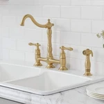 Rare Discontinued Glacier Bay Lyndhurst Kitchen Faucet Matte Gold & Side Sprayer. Fixed Price $389.00.