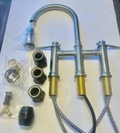Blanco 442505 Empress Bridge Kitchen Faucet W Pull Out Sprayer Stainless Finish. Fixed Price $595.00.