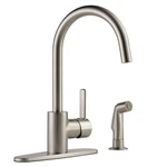 Peerless Apex Kitchen Faucet Swivel Single-handle Stainless Steel Side Sprayer. Fixed Price $178.68.