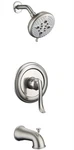 Ello&allo Brushed Nickel Shower Faucet Set Spout, Single Handle Tub. Fixed Price $56.09.