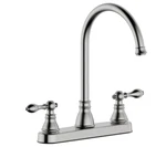 Derengge KFW8606 Two Handle 8" Kitchen Faucet, Stainless Steel *distressed Box. Fixed Price $59.99.