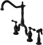 Kingston Brass KS7750ALBS English Country Bridge Kitchen Faucet Matte Black. Fixed Price $369.00.