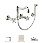 Rohl A1456LPWSPN-2 Italian Kitchen Acqui Wall Mounted Bridge Faucet With Si. Fixed Price $1639.00.