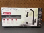 Delta Marca Pull-down Sprayer Kitchen Faucet With Shield Spray, Matte Black. Fixed Price $169.99.