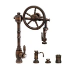Wsterstone 5100-4-AMB Traditional Wheel Pull Down Faucet Piece Suite Nib. Fixed Price $7000.00.