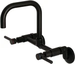 Kingston Brass Concord 8" Wall Mount Kitchen Faucet Matte Black (KS813MB). Fixed Price $130.00.
