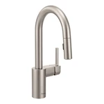 Moen 5965SRS Align 1.5 Gpm Single Hole Pull Down Bar Faucet, Stainless. Fixed Price $384.99.