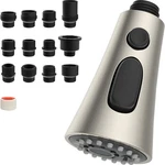 Hibbent Pull Down Kitchen Faucet Head Replacement, 3-FUNCTION Brushed Nickel. Fixed Price $31.70.