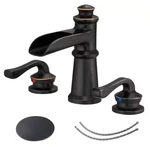 Bwe 8 In. Waterfall Widespread Bathroom Faucet W/pop-up Drain Assembly (wh). Fixed Price $77.00.
