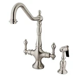 Kingston Brass KS1778ALBS Heritage Grifo De Cocina, 8-1/4 Cepillado Quel. Fixed Price $414.00.
