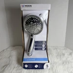 Moen Caldwell 5-SETTING Handheld Shower Head With Bracket & Hose New Open Box. Fixed Price $44.89.