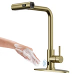 Appaso Gold Touchless Kitchen Faucet Pull Down Sprayer Waterfall Motion Sensor. Fixed Price $137.45.