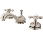 Kingston Brass Widespread Lavatory Faucet Brushed Nickel Cross Handles KS1168AX. Fixed Price $119.78.