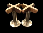 Brizo HX5375-GLWD Widespread Lavatory High Teak Wood Cross Handles Only. Fixed Price $95.00.