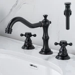 8'' Widespread Oil Rubbed Bronze Bathroom Sink Faucet 3 Hole Basin Mixer W/drain. Fixed Price $35.99.