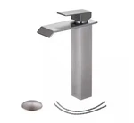 Bwe Waterfall Single Hole Handle Bathroom Faucet W/ Pop-up Brushed Nickel. Fixed Price $39.99.