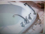Moen Kingsley T912BN Brushed Nickel Roman Tub Faucet W/handshower. Fixed Price $729.95.