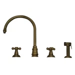 Whitehaus WH13664-ABRZ Evolution 2-HANDLE Side Sprayer Kitchen Faucet In Antiq. Fixed Price $499.99.
