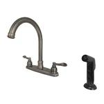 FB7794NFLSP 8" Centerset Kitchen Faucet With Sprayer, Black Stainless,. Fixed Price $142.48.