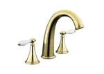 KOHLER-FINIAL-DECK-MOUNT-HIGH-FLOW-BATH-FAUCET-TRIM-K-T314-4P-PB. Fixed Price $580.00.
