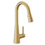 Moen 7864BG Sleek 1-HANDLE High Arc Kitchen Faucet With Pull Down Brushed Gold. Fixed Price $314.99.