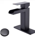 Proox Bathroom Waterfall Faucet Single Handle W/drain Matte Black. Fixed Price $19.99.