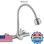 Zhyich Wall Mount Kitchen Sink Faucet 8 Inch Center With Flexible Sprayer,stainl. Fixed Price $55.99.