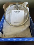 Grohe Geneva 8" Bathroom Towel Ring Starlight Chrome Finish 40 151 Open Box. Fixed Price $61.95.